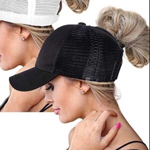 NEW• Becca Black Ponytail Lift Baseball Cap